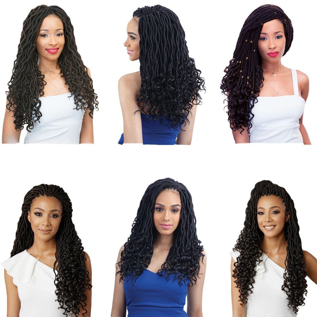 Goddess Faux Locs Crochet Hair Wavy Body Curly Ends Braiding Hair