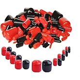200 Pieces Rubber End Caps Assortment Kit Vinyl Flexible Bolt Screw Rubber Caps Thread Protector End Safety Cover Multi-Purpose,9 Sizes Form 2/25" to 4/5" (Red &amp; Black)