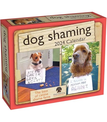 Calendario De Pared 2025 Perros Traviesos - Diseño Mensual 12x24 Pulgadas Con Fotos Divertidas