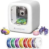 AOSEED AI 3D Printer for Kids, Fast 400mm/s, 12,000+ Models, Enclosed Safe | One-Click WiFi App Control, Leveling-Free 3D Printer, 8 PLA Filaments, STEM Toy Gift for Home &amp; School, X-MAKER JOY AI+