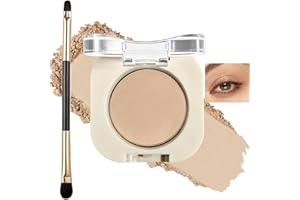 Single Nude Eyeshadow Palette Matte Beige,Smooth Velvet Pressed Powder Primer Base Eye Shadow,Longwear High Pigment Mini Mono