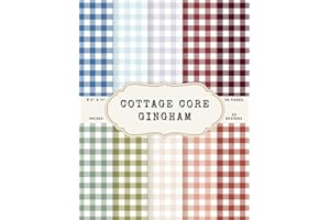 Cottagecore Gingham Scrapbook Paper – 50 Pages, 25 Double-Sided Designs – 8.5 x 11 in Craft Pad: Vintage-Inspired Scrapbook Paper for Journaling, Collages, DIY Crafts, Card Making, Mood Boards & More