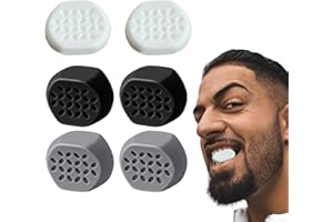 Jaw Exerciser 6 Pcs Jawline Exerciser Chew Trainer for Face Jaw Cheek and Neck Muscle Workout, Double Chin Reducer Training T