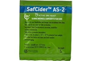 North Mountain Supply Fermentis SafCider Active Dry Cider Yeast AS-2-5 Grams - with Freshness Guarantee