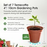 Whitefurze G04013 Garden Pot 10cm Terracotta Set of 7 view 2