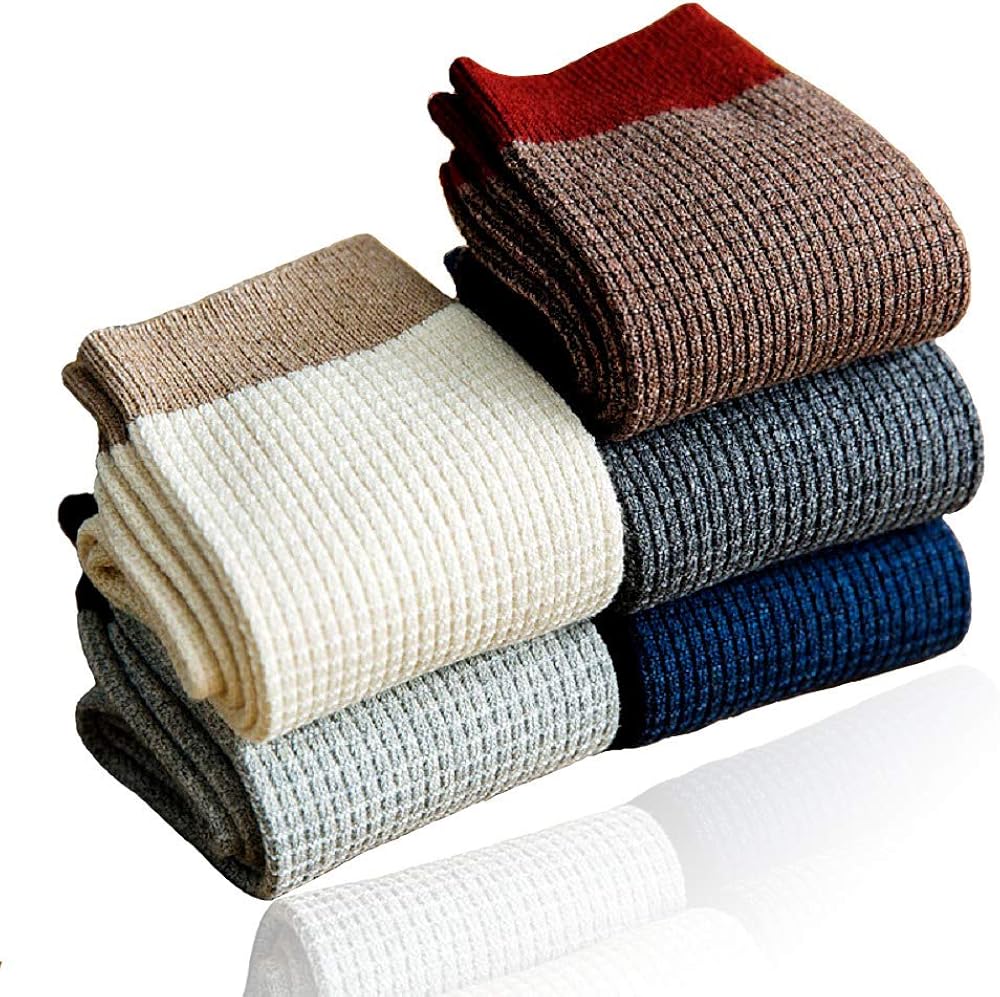 100 Cotton Crew Socks for Men,Mens Cotton Knitted Plain Socks for Work