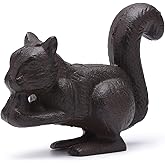 BRASSTAR Cast Iron Squirrel Statue Garden Home Office Desk Decor Paperweight Collection Animal Figurine TQZDPT41