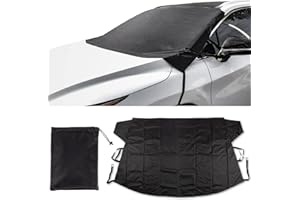 UYYE Car Windshield Snow Cover for Ice and Snow, Enhanced 600D Oxford Fabric Windshield Frost Cover Heavy Duty Material Waterproof Car Windshield Snow Cover (75.9" x 44.8")
