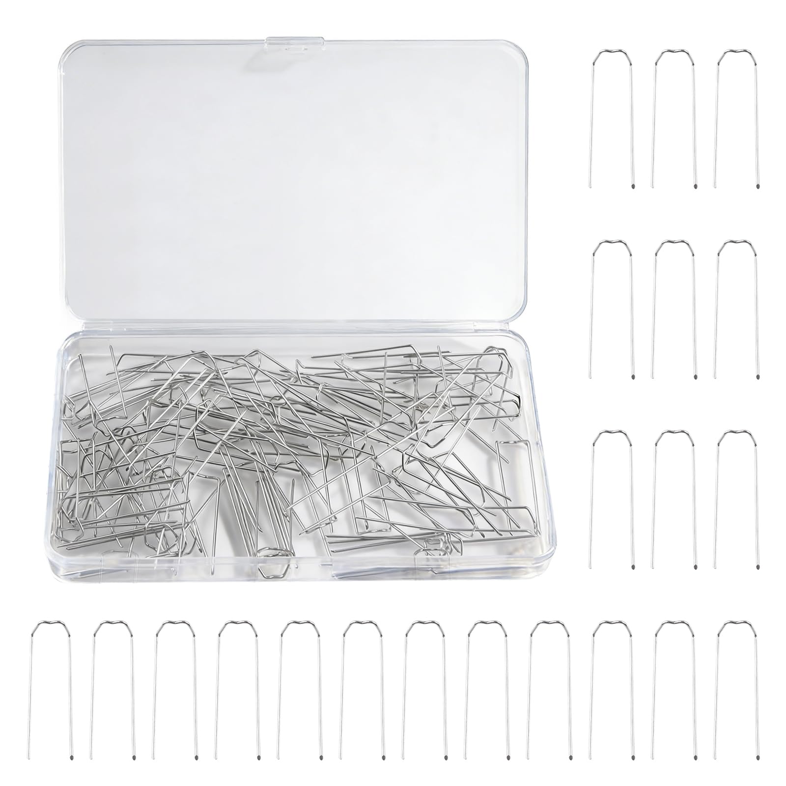 120Pcs Floral U-Pins, 1.8 Inch Stainless Steel Sewing Greening Plant Pins , Multipurpose Straight Pins for Straw Wreaths, Holiday Arrangements, Craft Projects , Quilting Jewelry Display Home Decor
