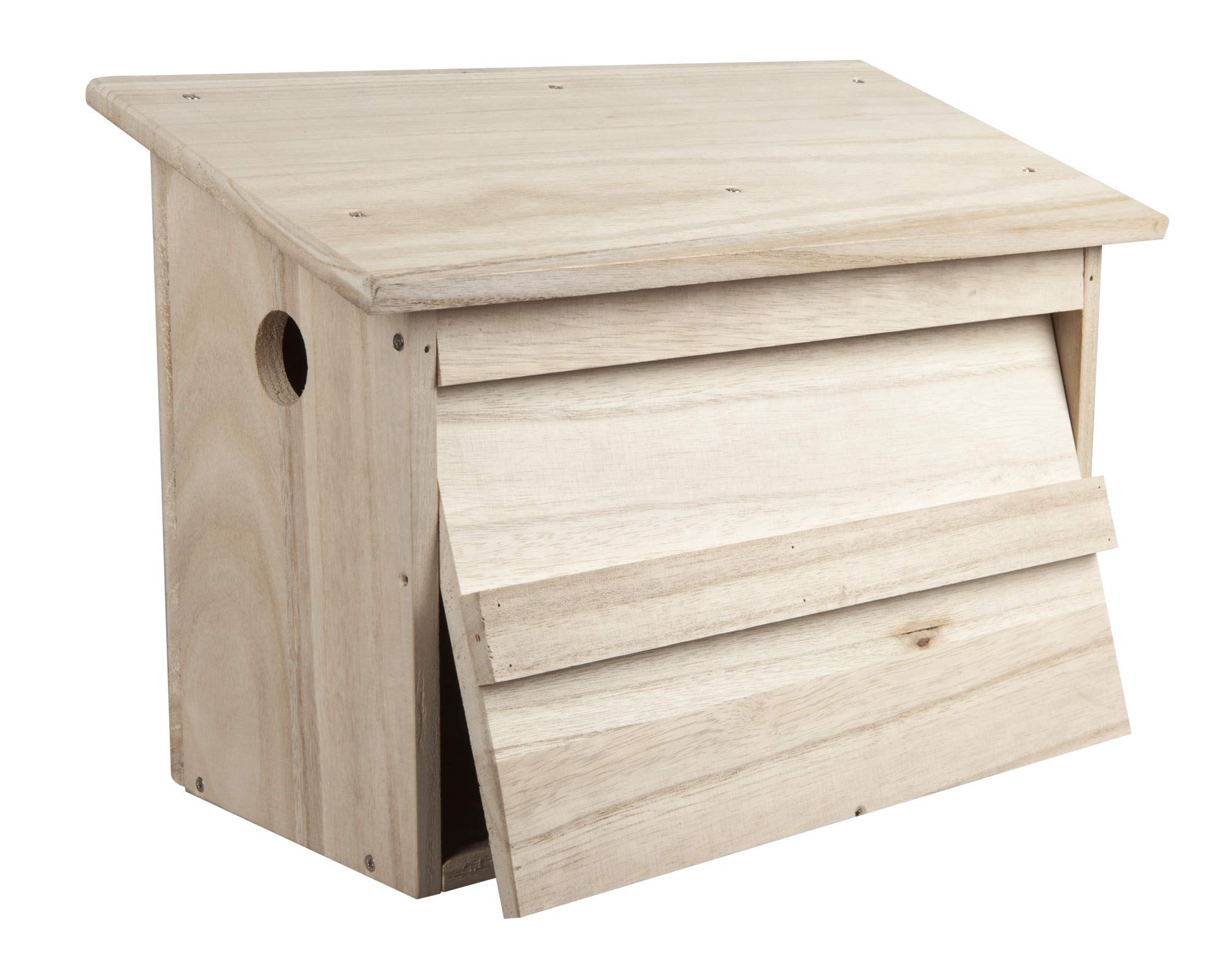 Windhager Twinhouse Sparrow Nesting Box with Two Separate Chambers, Bird Nesting Box, Bird House, Breeding Box, 18 x 38 x 26 cm, 07466, Natural