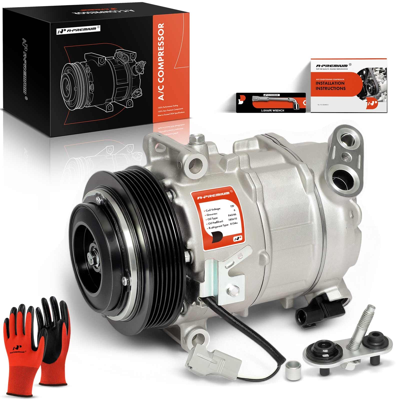 Photo 1 of A-Premium Air Conditioner AC Compressor with Clutch Compatible with Jeep Cherokee 2014-2017 2019-2020 3.2L & Chrysler 200 2015-2017 3.6L