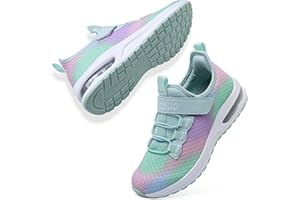 TETSUO Kids Sneakers for Girls Athletic Running Shoes Lightweight Breathable Walking Shoes Slip on Sports Tennis Shoes for To