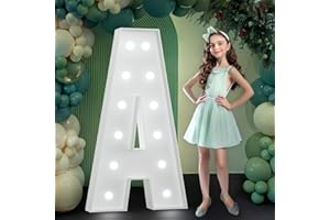 BUGAME Marquee Letters 4 Feet Tall, Large Light Up Letters A, Light Up Letters 4 Feet Tall for Marry Me Wedding Event Bridal Shower Baby Shower Graduation Anniversary Party Decor
