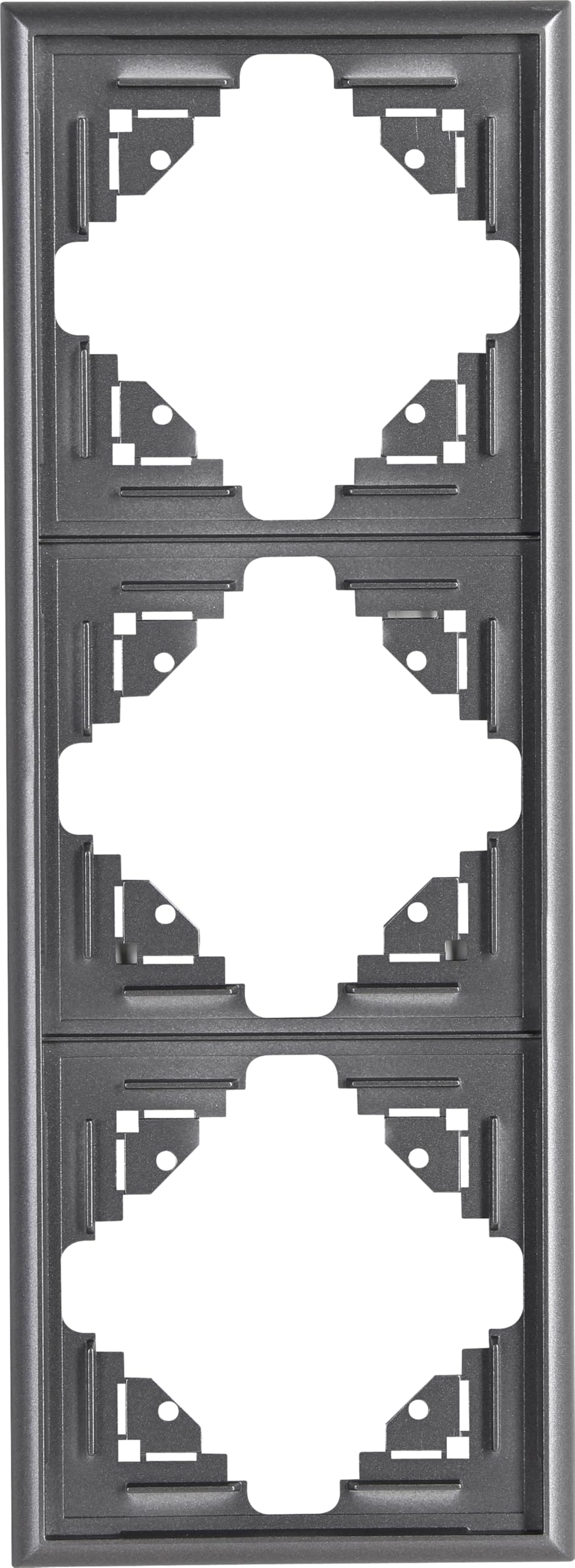 Kopp Malta 309315061 Cover Frame for 3 Sockets for Vertical and Horizontal Mounting Compartment Silver/Anthracite
