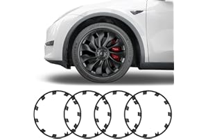 LOZUZ Tesla Model Y 21“ Trim Rings Effective Protection Against Curb wear Protects Wheel Integrity Set of 4 (for Model Y 21” Wheels)