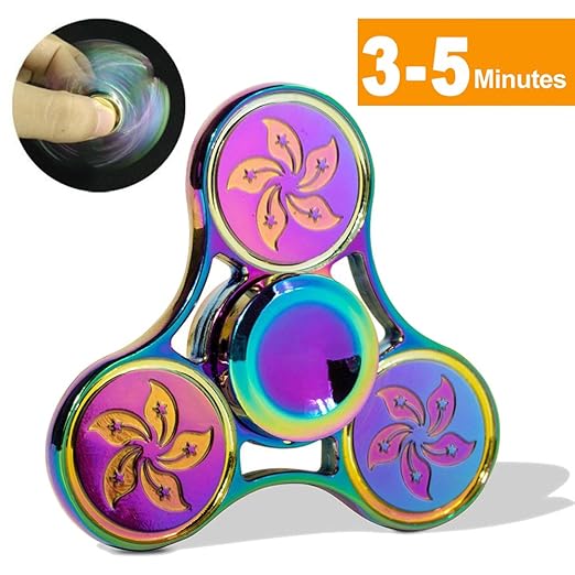 iVoler Meatl Fidget Hand Spinner Toy Arco Rris Colorido Finger Girador - Alta Velocidad 3-5 Minutos por Giros - Ultra Durable Pure Aluminio - Mano Spinner Juguete Reductor de Estrés Anti Ansiedad para EDC, ADHD,Aburrimiento y Autismo Adultos y Niños - Juego Sensorial Hand Spinner en Oferta