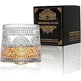 Whiskey Glass, 9 Oz No-lead Crystal Rotating Japanese Whisky Tumbler, gift box for Scotch,Bourbon,Vodka,whiskey etc, for Parties, Bars, Restaurants and Families etc
