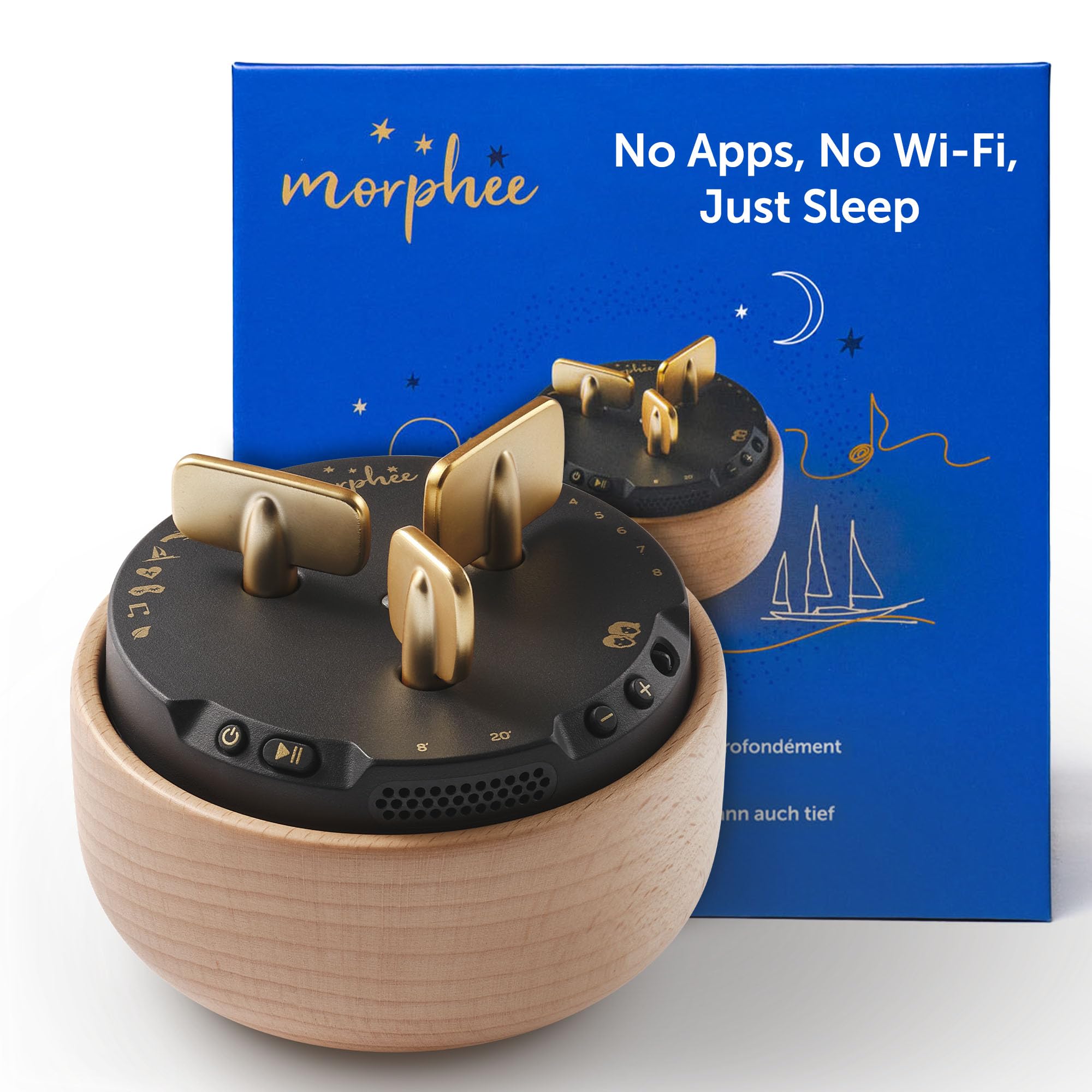 Morphee Sleep Meditation Fall Asleep Fast Sound Machine for All Ages – 210 Meditation Sessions, Music & Nature Sleep Sounds – Relaxing Sleep Music, Portable Sound Machine Baby, Kids, & Adults-Friendly