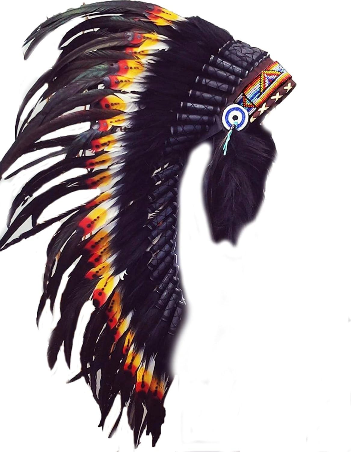 Y11 Medium Double Feather Headdress Native American