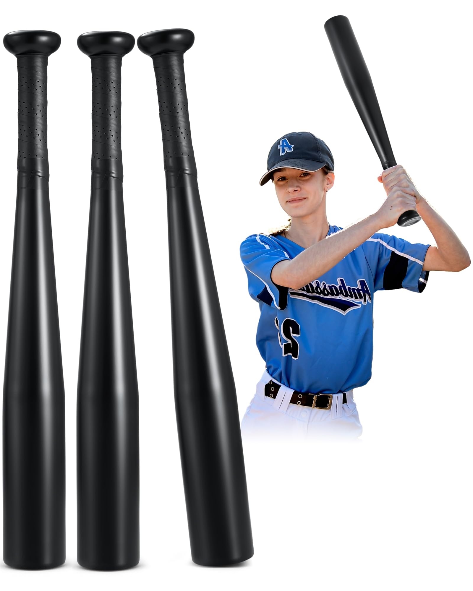 Photo 1 of Simgoing 3 Pcs Aluminum Baseball Bat 17-inch One Hand Metal Training Bat for Home Car Self Defense Baseball Practice DIY Craft Truck Tire Checker