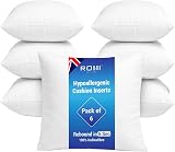 Rohi Set of 6 Hypoallergenic Cushion Inner Pads 18 x 18 Inches