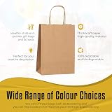 Thepaperbagstore 20 Brown Small Paper Party Bags With Handles 18x22x8cm view 3
