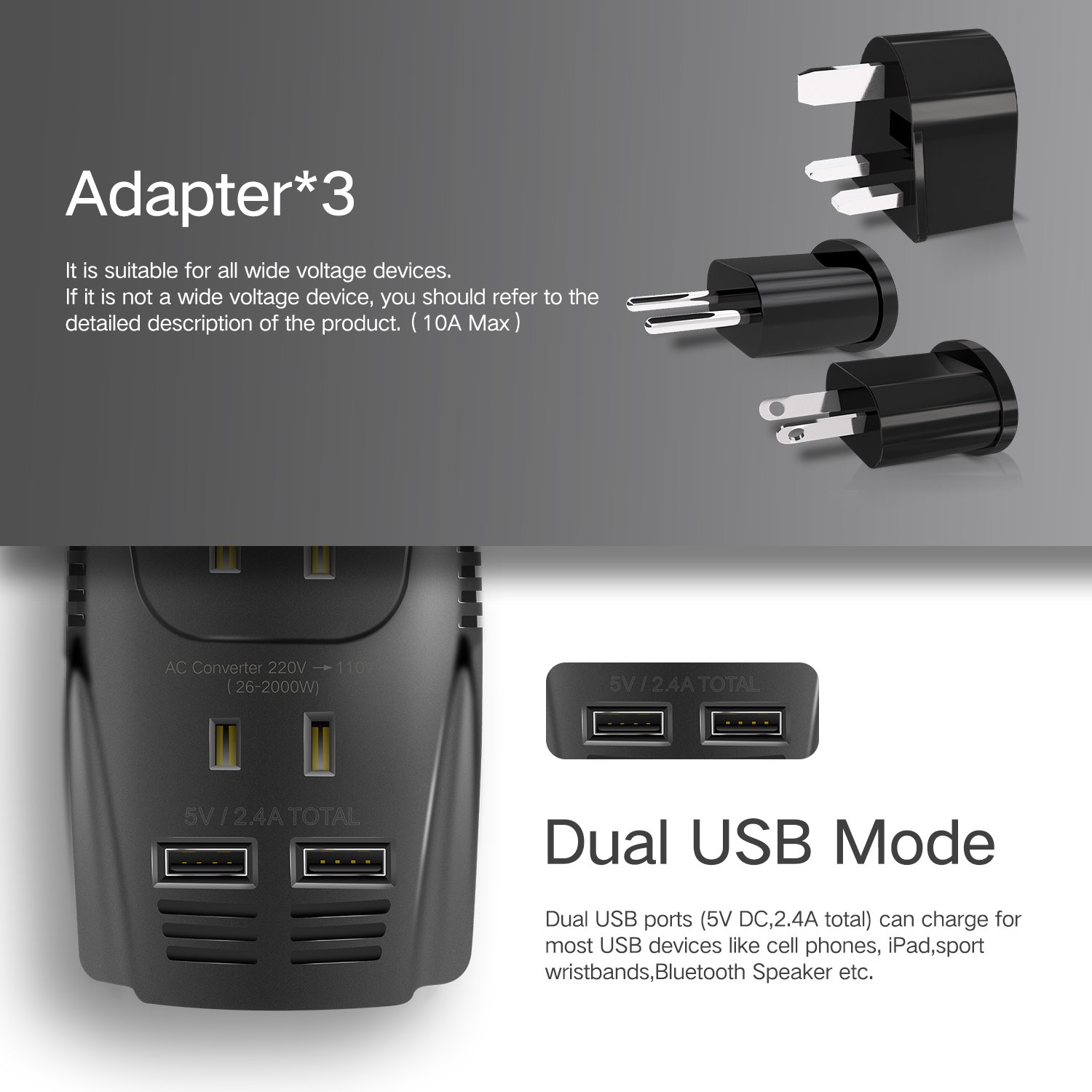 Tools & Home Improvement Travel Adapters TryAce 2000W Voltage Converter