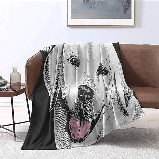 ParadiseDecor Animal Fleece Throw Blankets Cute Labrador