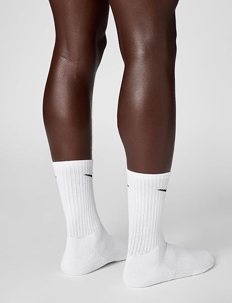 NIKE UNISEX ADULT EVERYDAY CUSHIONED SOCK, WHITE/BLACK, X-LARGE US