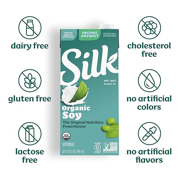 SILK SOYMILK, UNSWEETENED, 1 QUART