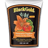 SunGro SUGRBG2 Black Gold Natural &amp; Organic Potting Soil Bag Plus Fertilizer, 2 Cubic Feet (3 Pack)