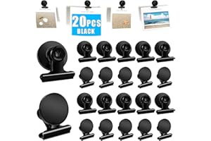 DIYMAG Hanging Photo Magnetic Clips, 20 Pack Fridge Magnets Heavy Duty Holder Party Graduation Collage Picture Display Diy Clip for Refrigerator Home Whiteboard Office Locker Classroom Balck
