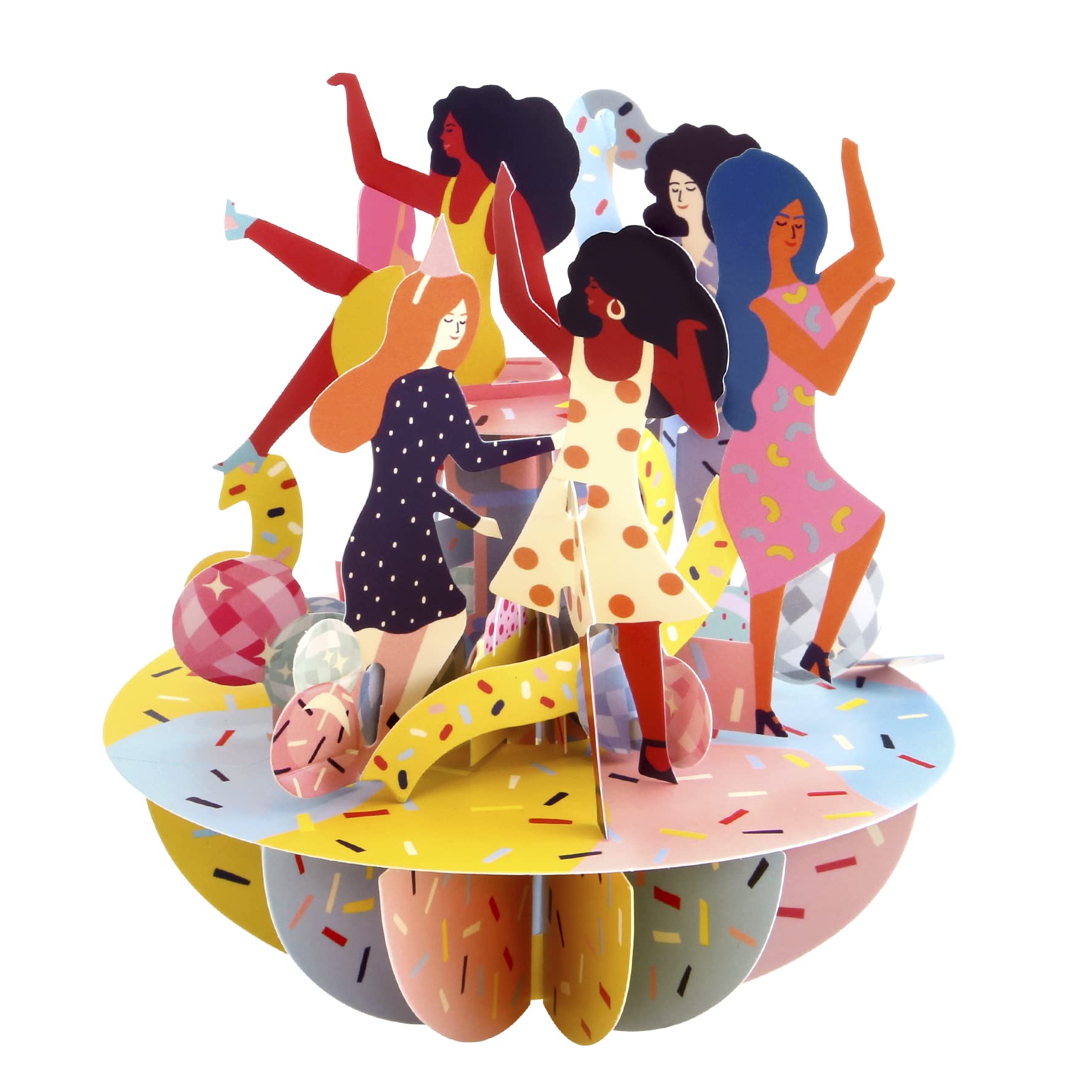 SANTORO Pirouette, 3D Pop Up Greeting Card - Girls Just Wanna Have Fun - Women's Day, Galentine's Day, Girl Power, Let's Dance, Girl Squad - For Her, For Girls, For Mum, Birthday, Celebration