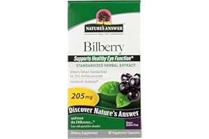 Nature's Answer Bilberry Standardized Capsules 90 Count | Eye & Vision Support | Promotes Circulation
