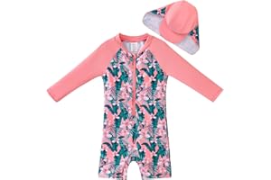 UMELOK Baby Girls and Toddlers Rash Guard Swimsuit UPF 50+ Sun Protection One-Piece Bathing Suits