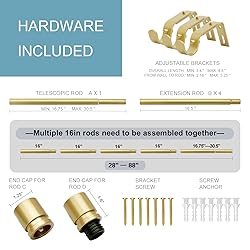 Byondeth Curtain Rods for Windows 16 to 88 Inches