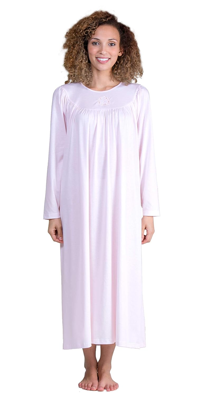Cotton Knit Long Sleeve Nightgown Duo 