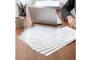 Waterproof A4 Document Folder 100 PCS Clear File Folders Transparent Paper Holder Sleeves for Organization and Office use