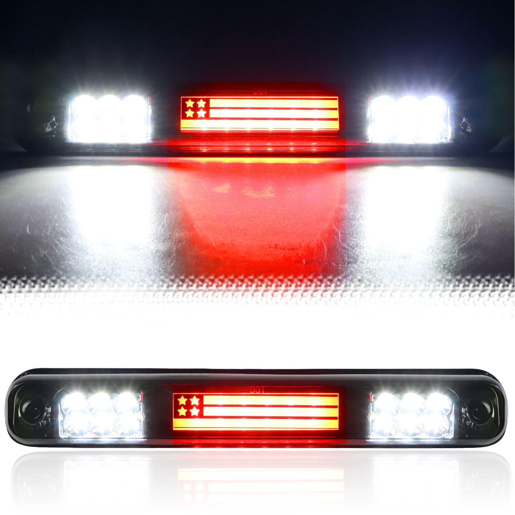 Photo 1 of Tresound 3rd Third Brake Light for 1988-1999 Chevy/GMC C1500 C2500 K1500 K2500 Silverado Blazer LED Cargo Lamp High Mount Stop light (Chrome Housing Smoked Lens)