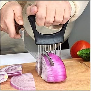 Food Slice Assistant Onion Holder Slicer,Stainless Steel Fork Slicing Kitchen Gadgets,Vegetable Holder Helper Tomato Slicer Meat Slicers, Kitchen Tool Cutting Chopper (5 pcs)