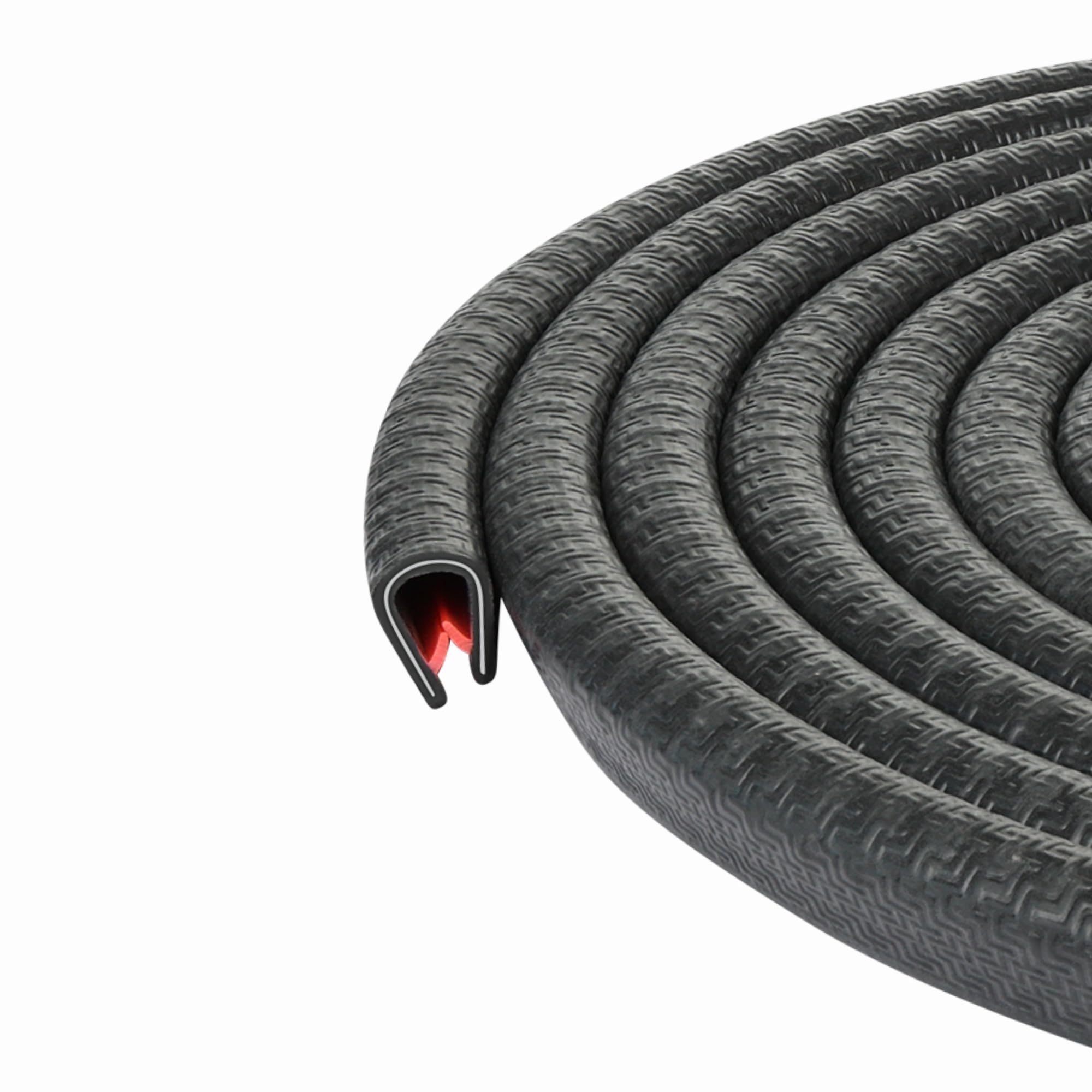 Edge Trim Black U Extrusion Medium Size | U Height: 13.5 MM, Grip Range: 1-3.5 MM (6 Meter)