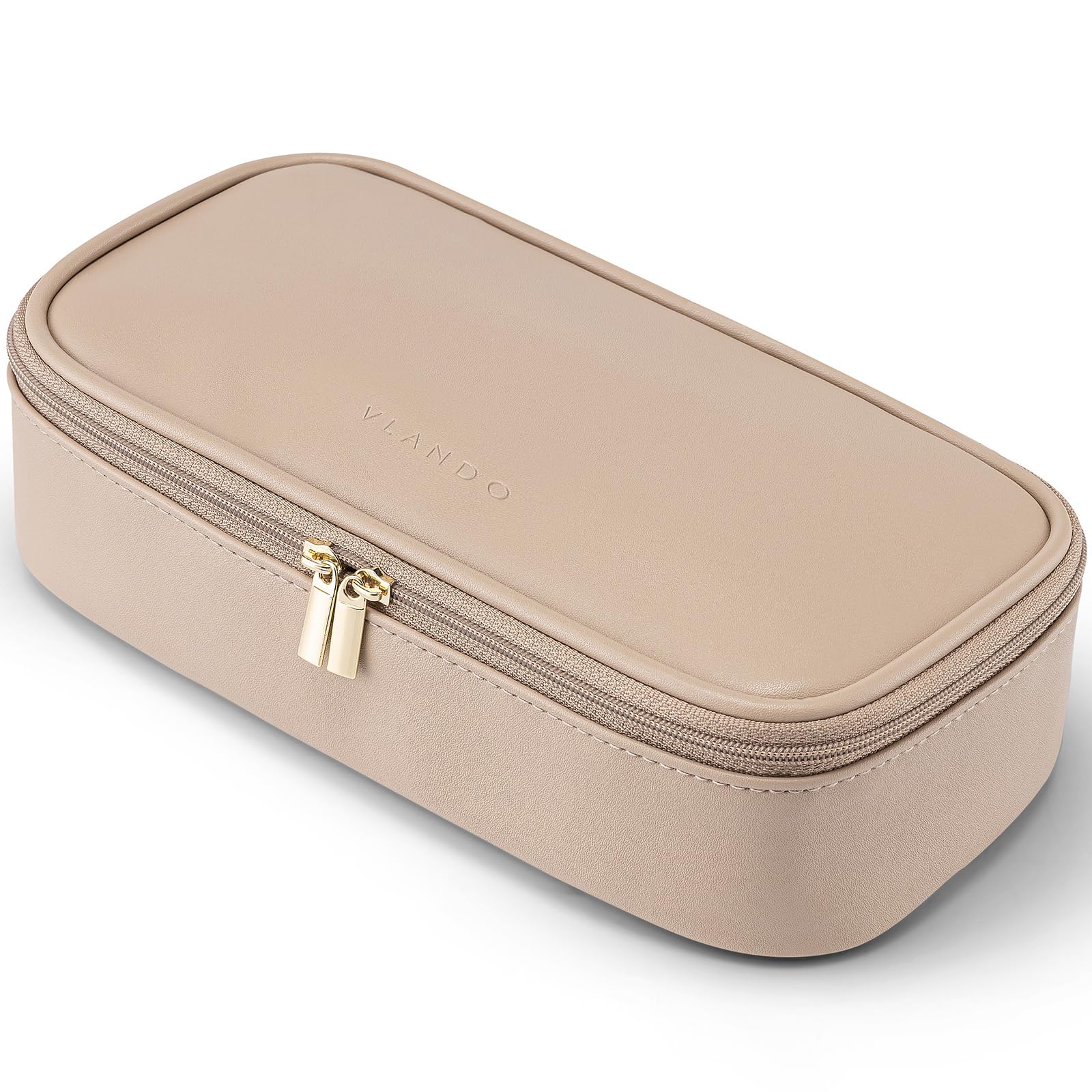 Photo 1 of Vlando Travel Makeup Bag,Small Makeup Bag for Women,Gifts for Women Girls, Makeup Pouch Purse Travel Essentials Toiletries-Toffee