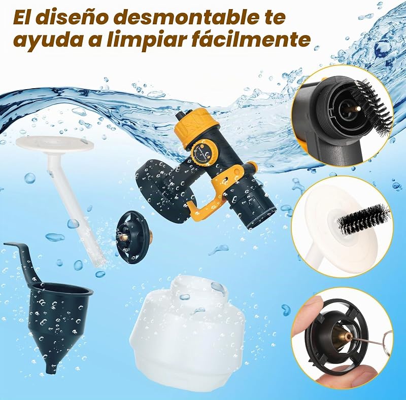 Pistola de pintura, pulverizador elétrico HVLP de 600W com recipiente de 1200ml, 5 bicos e 3 padrões, ideal para mobiliário, cercas, paredes, armários, bricolage, tetos, jardim