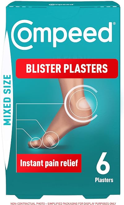 Compeed 6 Mixed Size Blister Plasters For Feet Hydrocolloid Waterproof