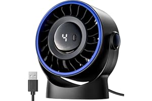 SWEETFULL USB Small Desk Fan - 6 Inch Mini Personal Desktop Fan, 4 Speeds Cooling Strong Airflow, 360° Adjustable Tilt, Quiet