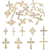 Spritewelry Assorted Cross Charms for Men Women Jewelry Making Religion Crucifix Cross Dangle Pendants for DIY Crafts Supplies