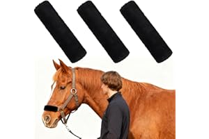 Youven Horse Halter Noseband Cover, Black Noseband Cover for Horse, Bridle Nose Band Padded Replacement Accessories