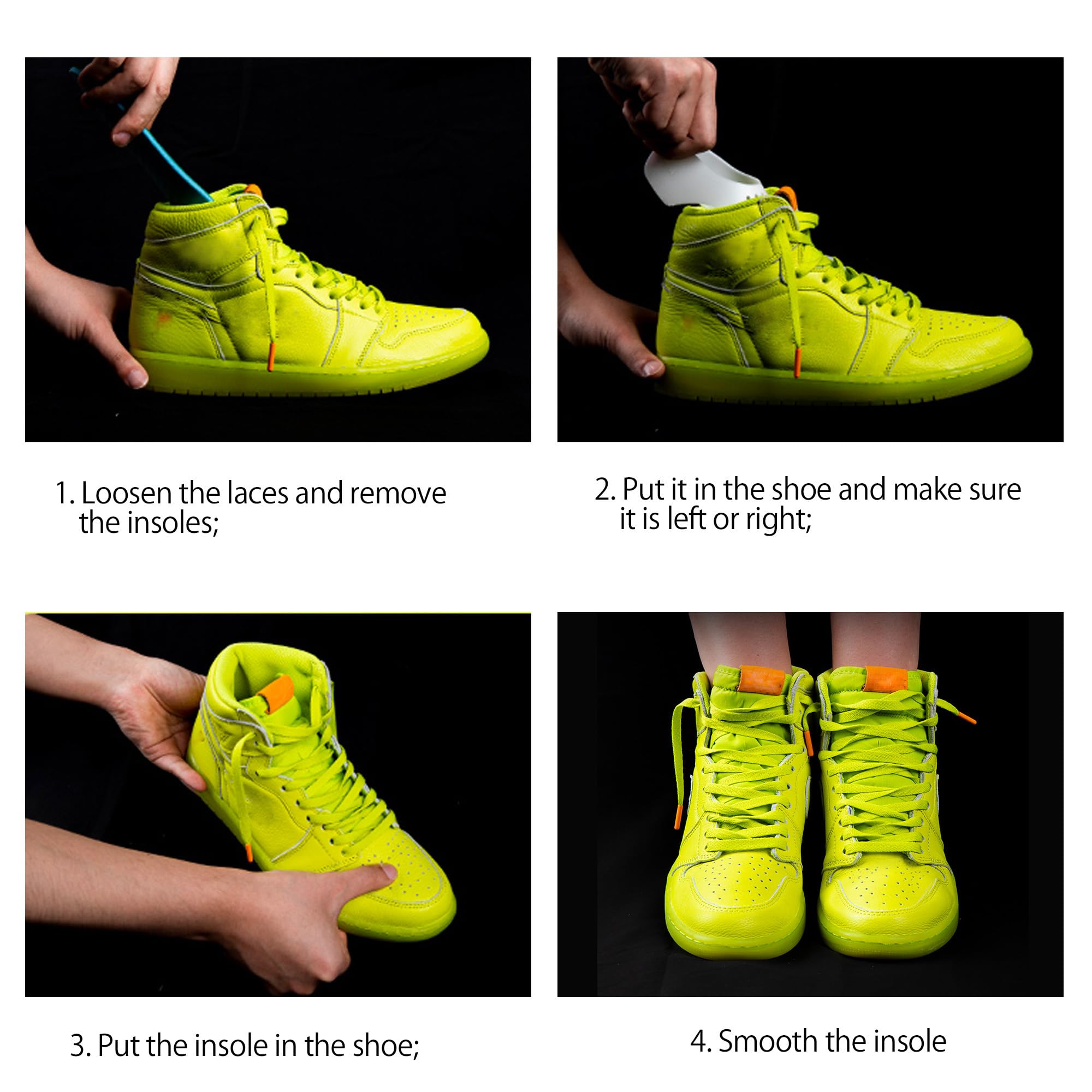 TUPEED 4 Pairs Shoe Crease Preventers, Anti Crease Shoe Protectors Shoe Guards, Shoe Creases Stoppers for Sneaker and Casual Shoes, for Men's US Size 7-12