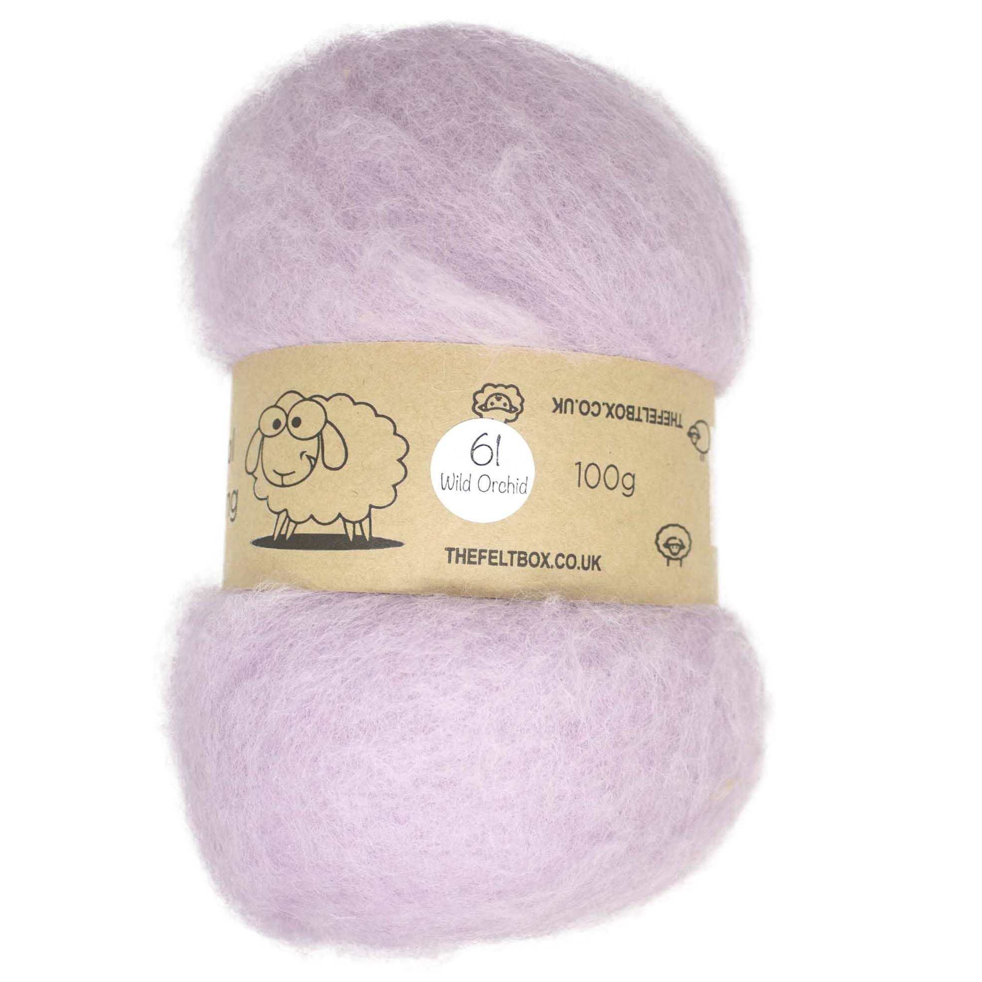 Carded Felting Batt – Wild Orchid #61 – 100g Fibre for Needle & Wet Felting – The Felt Box