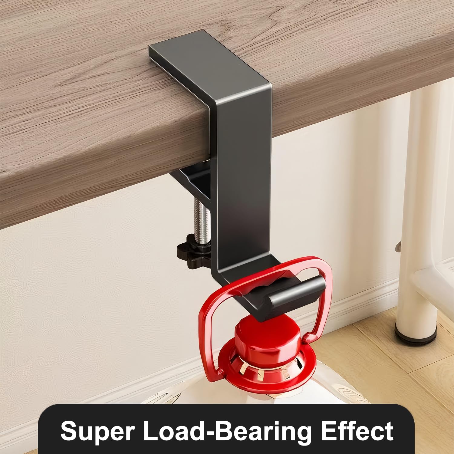 Headphone Stand Hanger Holder, Under Desk Aluminum Alloy Headset Stand with Fit for Gaming PC Accessories,Under Desk Clamp Hook Mount Suitable for Xbox/PS4 Controller, Office, Computer Desk (Black)